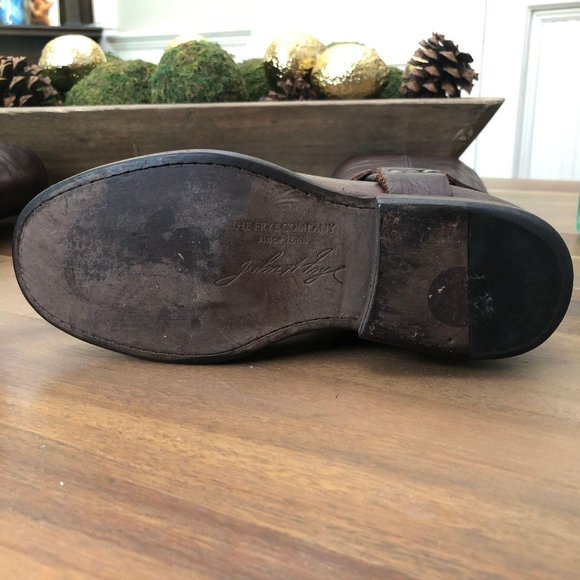 Frye Phillip Harness Tall Washed Leather Rare - Picture 11 of 16